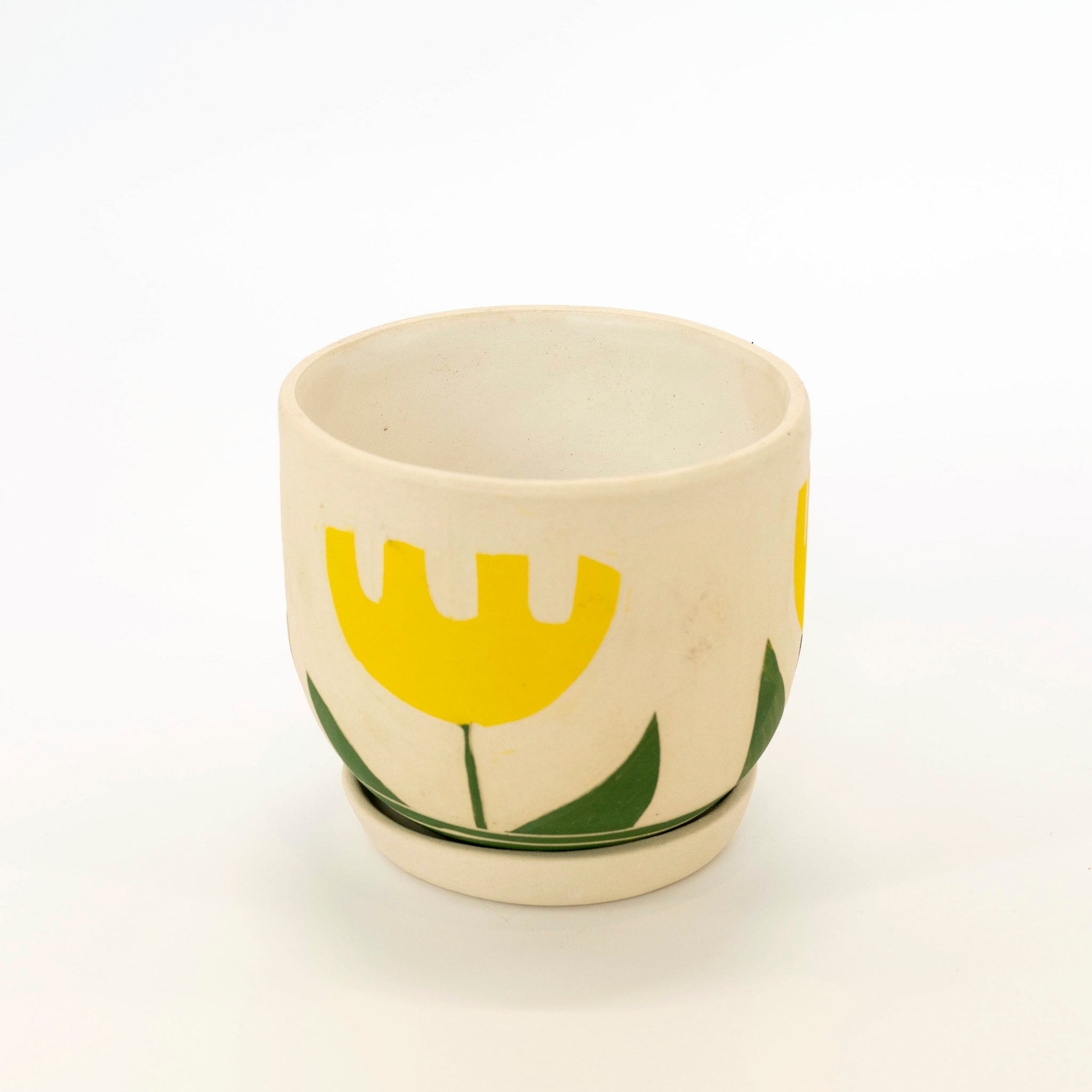 Niko Far West - Yellow Flower Planter w/ Tray